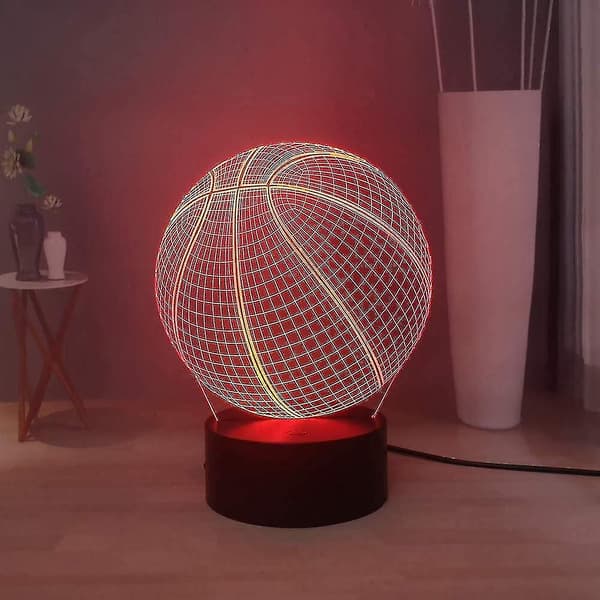 3D-illusjonslampe Basketball nattlys 3D Creative Illusion skrivebordslampe