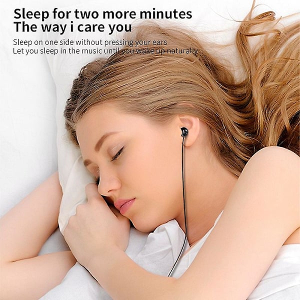 Mjukt silikon sovande trådbundet headset brusreducerande sömn hörlurar mini stereo in-ear hörlurar med mikrofon