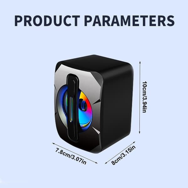 Lysende computerhøjttaler USB mobiltelefon bærbar stationær minihøjttaler Hifi stereolydkabel subwoofer computerlyd