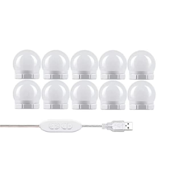LED-sminkspegelbelysningsset med dimbara glödlampor