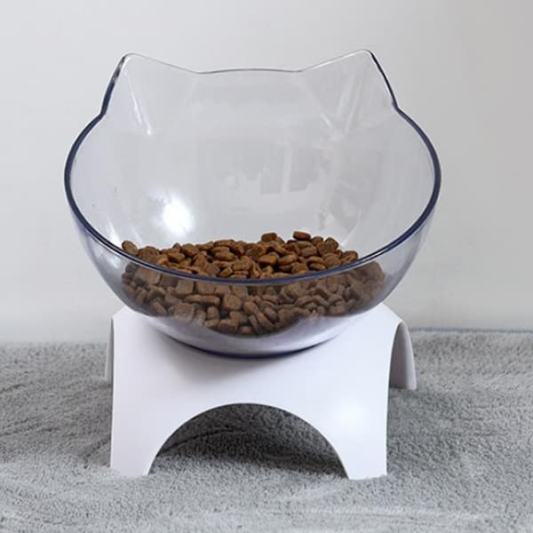 Multi Clear Bowl Hævede Katte Skåle - Foder- og Vandskål til Kæledyr med Stativ til Katte og Hunde - Enkelt Skåldesign