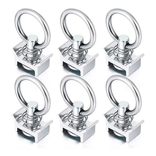 L-spår Flygplans Aluminium Enstaka Stud Montering Tie Down Ankare Snabbkrok (6PCS)
