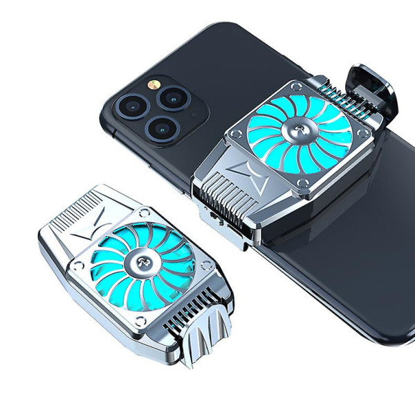 Silver Universal Mini Telefon Kylfläkt Kylare Turbo Hurricane Gaming Kylare Telefon Kylare för Iphone/Samsung/Xiaomi