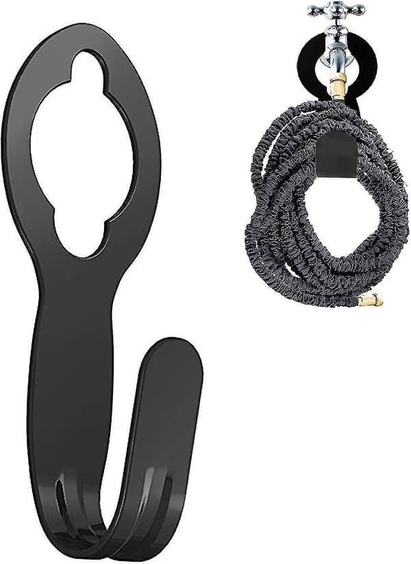Slanghållare i metall, svart