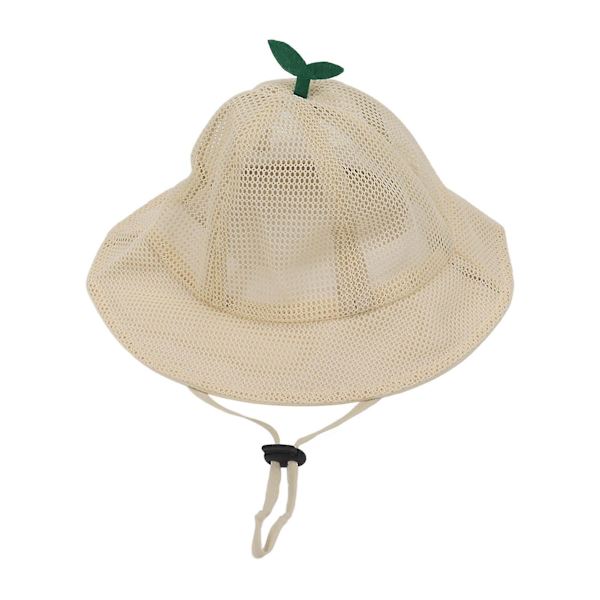 Säädettävä köysi lasten beige mesh aurinkohuopa - Söpö ja tyylikäs ämpärihattu