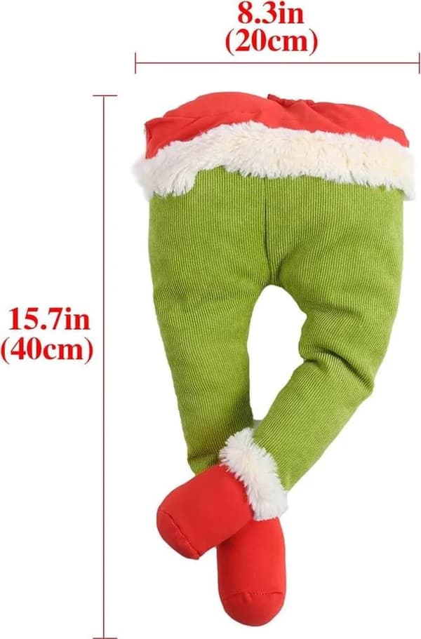 Julgransprydnader, Grinchen Fyllda Elfenben och Jutevävskrans för Festlig Dekor