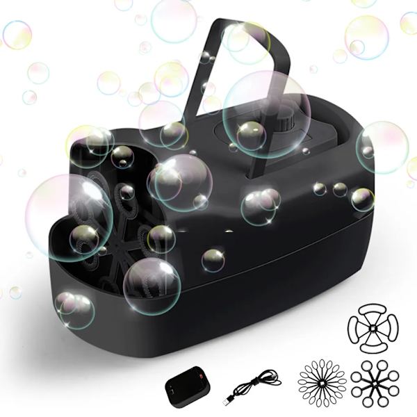 Bubbelmaskin, Automatisk USB Bröllopsscen Bubbelrekvisita, Svart