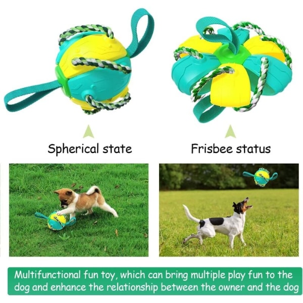 Rikkoutumaton frisbeepallolelu koirille, interaktiivinen jalkapallolelu kahdessa vaihdettavassa muodossa, pienille, keskikokoisille ja suurille koirille (sininen) - DKSFJKL