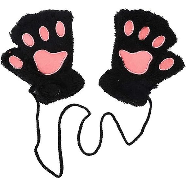 Damhandskar Bear Plush Cat Claw Gloves Mjuka vinterhandskar