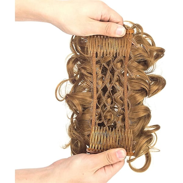 Kort krøllet Up Do snørebånd hestehale hårextensions hårstykker Scrunchy