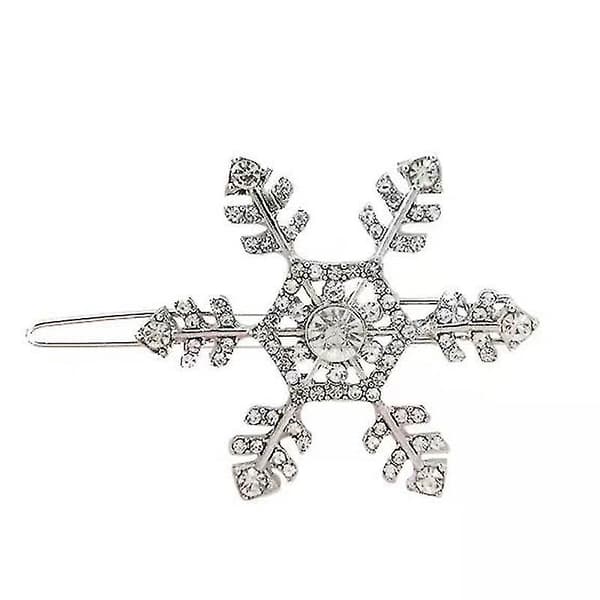 2 stk. Rhinestone Snøfnugg Hårklips Krystaller Hårnåler Legering Bobby Pins For Kvinner Jenter Hårtilbehør ( Gull Sølv)
