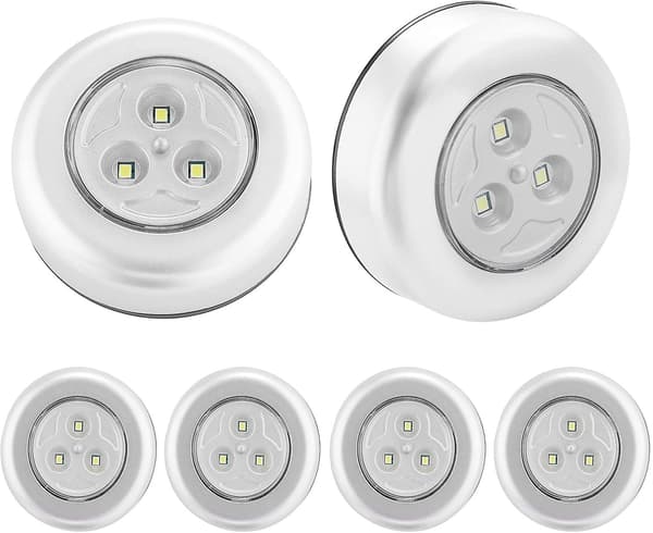 Natlys LED-lampe 6 stk. Selvklæbende LED-spotlampe Ekstra belysning til