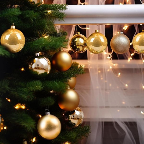 Julekuglepynt 34 stk. julekuglesæt 4 cm juletræsdekoration Kugler hængende ornamenter guld