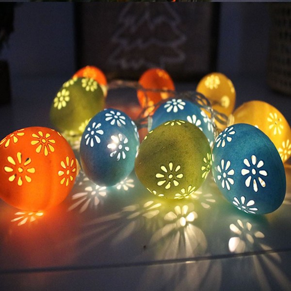 Påske Egg Wire String Lights Batteridrevne Lys Fest Hjemmedekorasjon Lys
