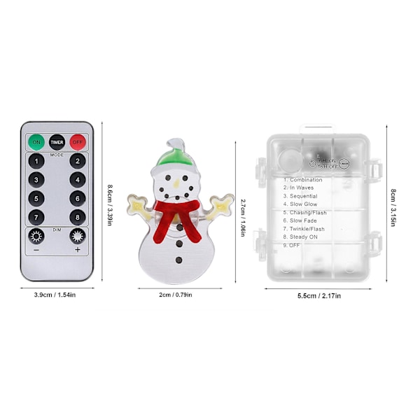 Juledekor Julelys Batteri Led 8 Blinkende Moduser