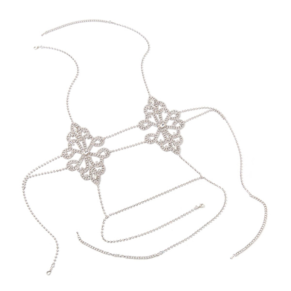 Mote Body Chain Glitrende Nattklubb Body Tilbehør Smykker For Kvinner Jenter（Sølv）