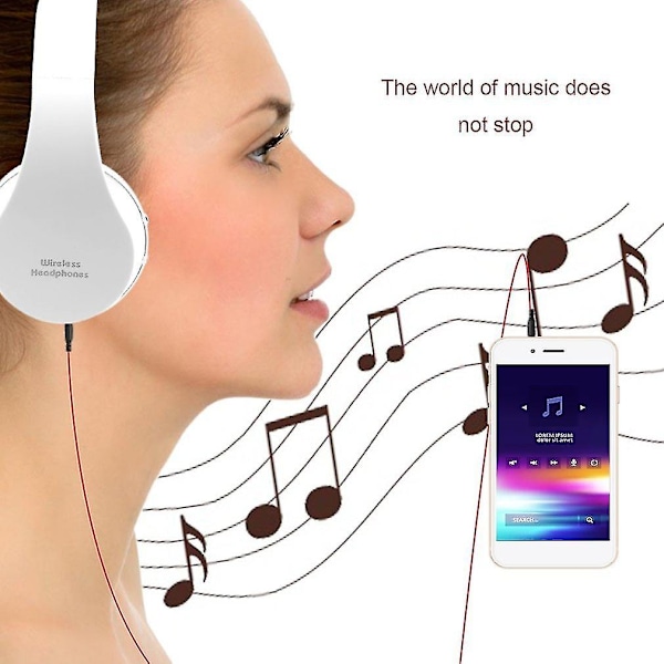 Foldbar trådløs stereo Bluetooth-headset med mikrofon til iPhone, mobiltelefon, pc og bærbar computer