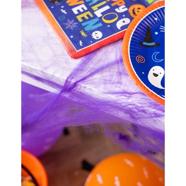 Lilla spindelvev med edderkopper 20g Halloween hvit XXS