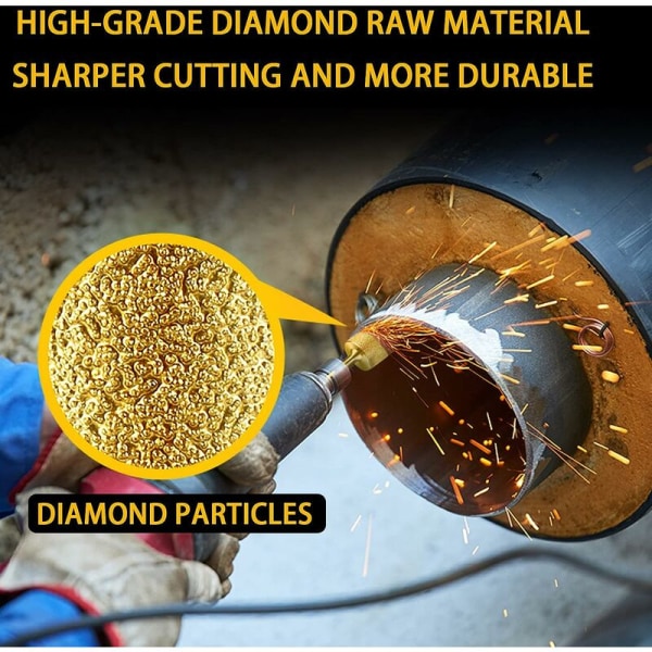 12 stk. diamantkædesavsliber høj hårdhed titaniumbelagt gratslibeskive Motorsavssliber stenbits 3/16" 4,8 mm
