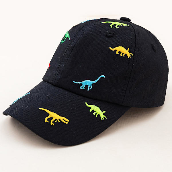 Dww-Svart-Barn Solhatt Dinosaurie Baseballkeps Sommarhattar Justerbar Pojke Flickkeps