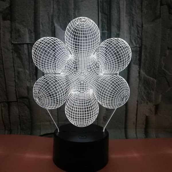 3D Abstrakt Nattlys LED-lys Optisk Illusjon