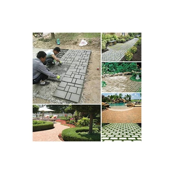 Havebetonbelægningsstøbeform plast asymmetrisk stenform mursten cementbeton til gør-det-selv indkørselssti Pation gårdhave (45x40x4cm) - DKSFJKL