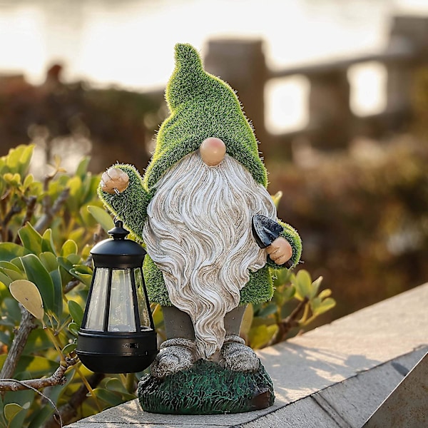 33cm Sjov Gnome Statue Udendørs Have Ornamenter, Vandtæt Harpiks Have Gnome Figur