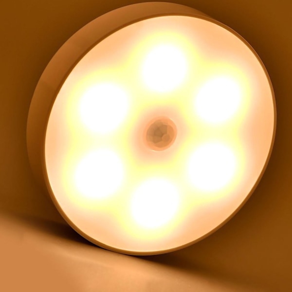 2024 Rund LED Nattlampa Vit Varm USB Laddningsbar Väggmontering för Sovrum Barnrum Hall Trapp 0,68 Typ 3
