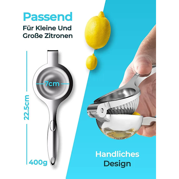 Citruspresstillbehör citruspress citronpress tillverkad av robust rostfritt stål, universell storlek - pressa till sista droppen