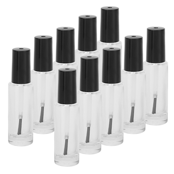 2024 10 st 8 ml tomma nagellacksflaskor i glas med borste, lock och blandningskulor