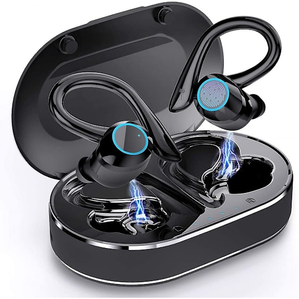 Urheilu Langattomat Bluetooth-kuulokkeet Vedenpitävät Korvatulpat Bluetooth 5.1 Kuulokkeet Mikrofonilla Kosketusohjaus 9d Hifi Kuulokkeet(musta)
