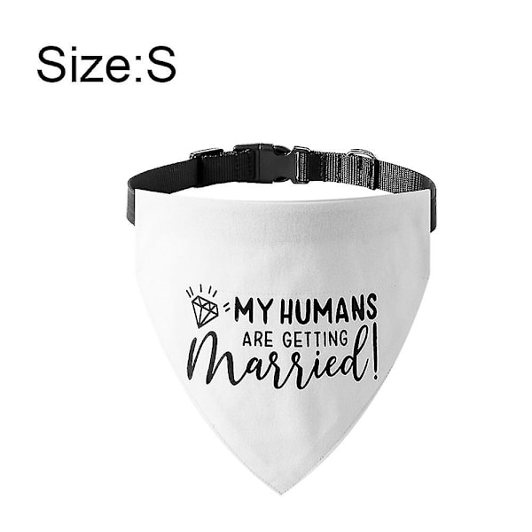 Bryllupshunde bandana, 2-pak, hundesjal, forlovelsesmeddelelse til hunde og katte（B-S）