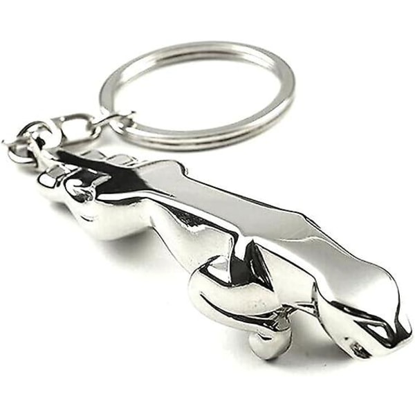 Animal Shape Metal Nyckelring - Jaguar Design - Silver