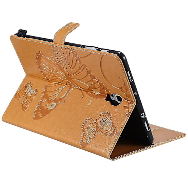 KT Tablet Series-3 Imprint Butterfly Läderfodral Mobiltillbehör för Samsung Galaxy Tab A 10.5 T590 T595 T597（Stil H Samsung Galaxy Tab A 1，Gul, Gul）