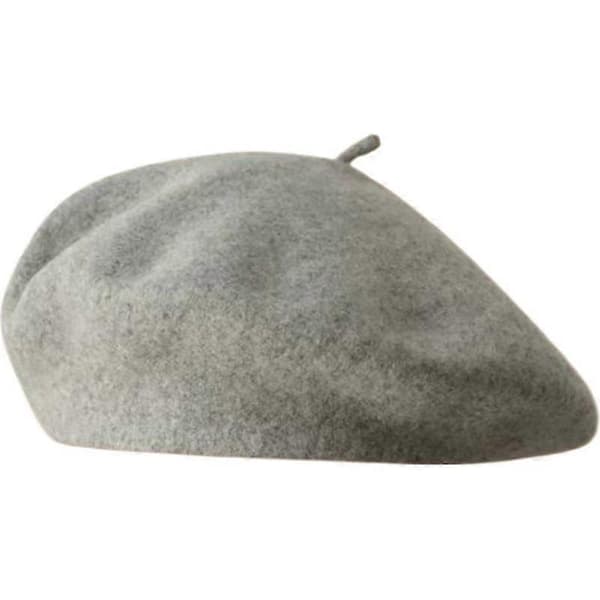 Moderne klassisk vintage fransk stil blød uld-polyester baret varm vinterhue Purple