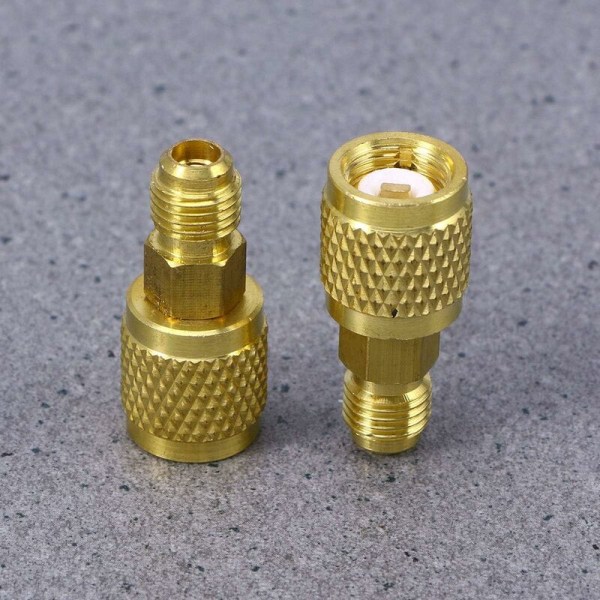 2 STK R410 Aircondition Adapter Hurtigkobling Air Conversion Adapter (Guld) - DKSFJKL