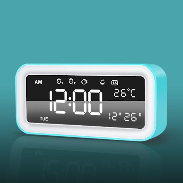LED-väckarklocka med färgglad atmosfär nattljus klocka smart kreativ musik klocka