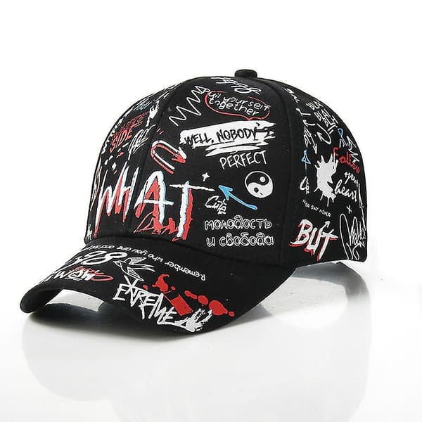 4-8 år barns snapback keps för pojke och flicka mode graffiti basebollkeps (E vit)