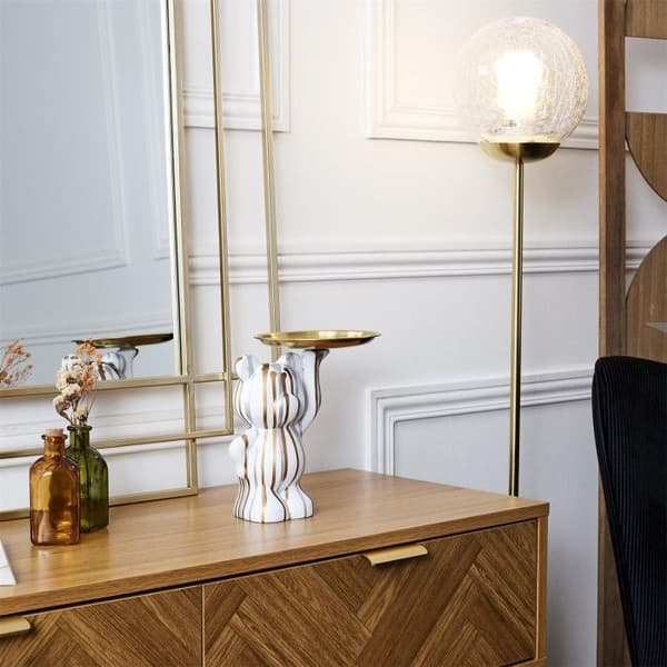 Dekorativ Statue - HOME DECO FACTORY - Pyntefat - Elegant - Hvit og Gull
