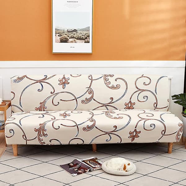 Soffaöverdrag utan armstöd stretch armlös soffa överkast 2-sits soffa överdrag