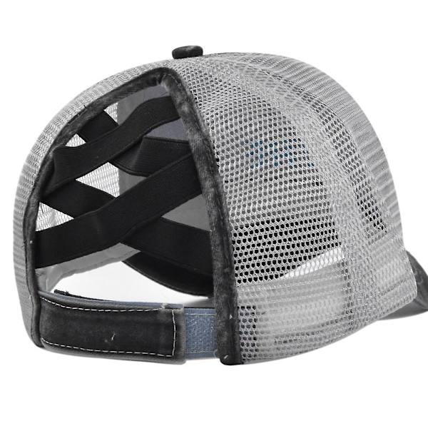 Broderet Baseball Cap Tredimensionelt Broderet Skygge Kasket Cross Ponytail Hat Skygge Elastisk Ponytail Baseball Cap