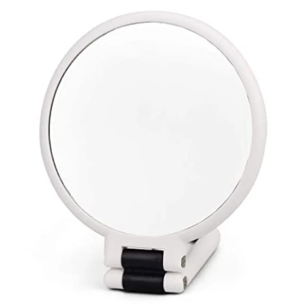 Dubbelsidig handhållen spegel 5x förstoringsglas Vikbar justerbar med handtag Spegel Makeup Frisörsalong Rund resespegel
