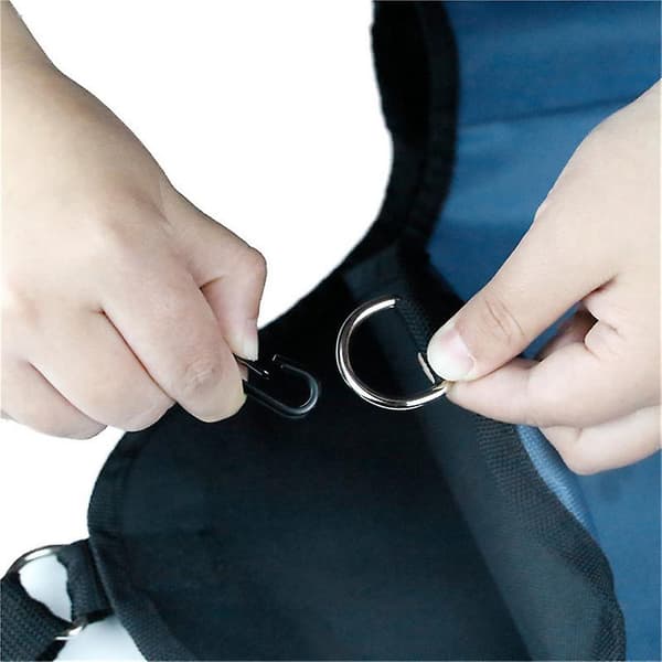 Mimigo Hestehøpose Stor Robust Hestefoder Høpose Hestefoder Tote Taske Med Metalringe Til Hest Får Ko 600d Nylon（33x18x60cm，BLÅ）