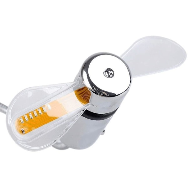 Skrivebords Gadget Skrivebord Fleksibel Svanehals Usb Led Ur Fan