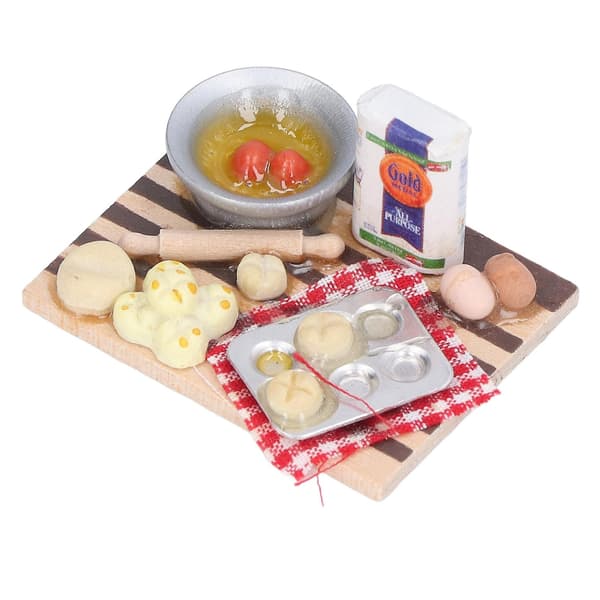 1:12 Dockhuskökstillbehör Set Mjölk Ägg Bröd Disk Dockhustillbehör för Barn