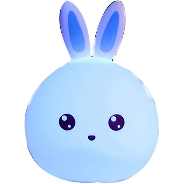 Led nattlampa kanin form flerfärgad silikonlampa