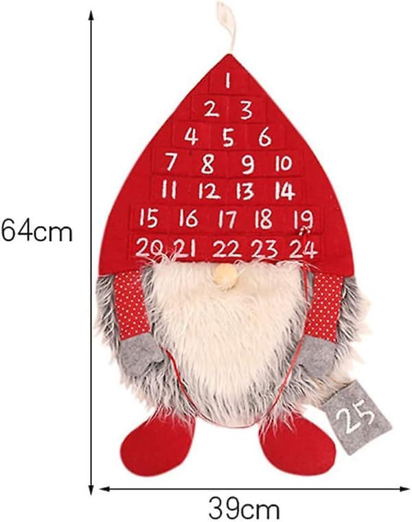 Holibanna joulukalenteri, seinälle ripustettava kalenteri, punainen
