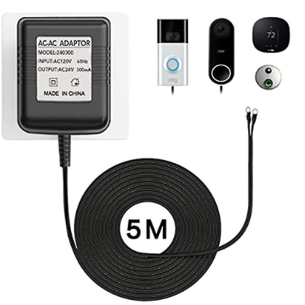 5m Video Ring Dörrklocka Transformator Strömförsörjning Laddningsadapter Laddare (UK-kontakt)
