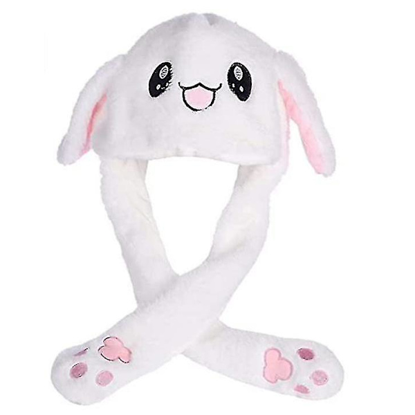 Kaninhatt Öron Rörelse Hoppande Mössa Rolig Kanin Plysch Mössa Mössa Festleksak Unisex