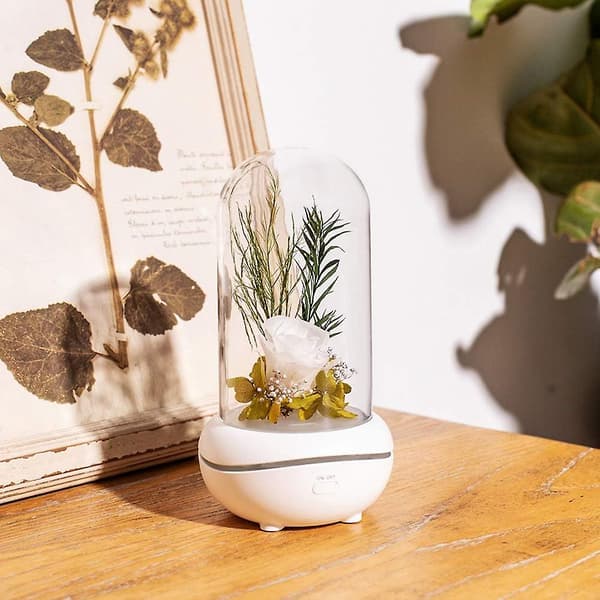 Bærbar lampe genopladelig USB aroma diffuser til hjemmekontor soveværelse-hvid